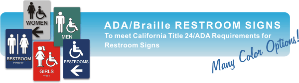 ada braille restroom signs for California