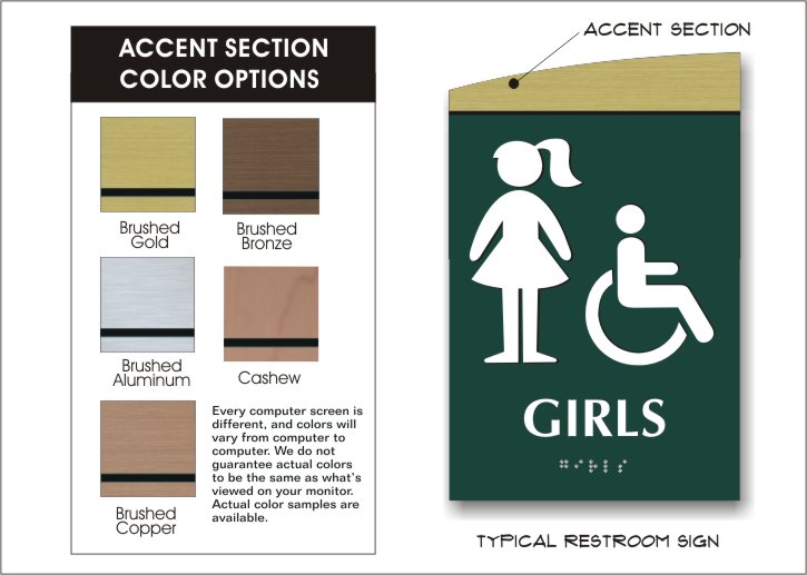 wave accent colors for restroom signs