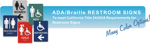 ADA Braille tactile signs for California
