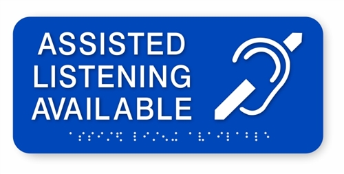Assisted Listening Braille Sign