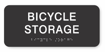 Bicycle Storage Braille Sign