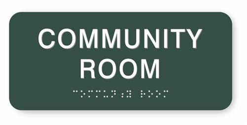 Community Room Braille Sign