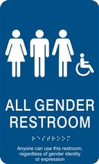 All Gender ADA Braille Restroom Sign
