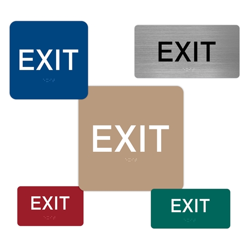 Stock Exit Braille Sign