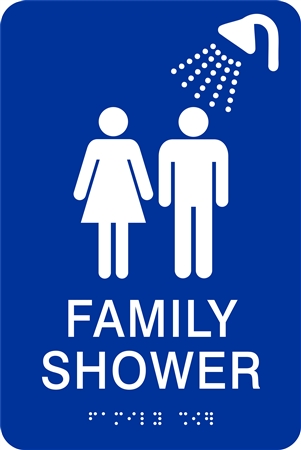 Family  Restroom  Non-Accessible Shower ADA Braille Sign