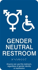 Gender Neutral ADA Braille Restroom Sign