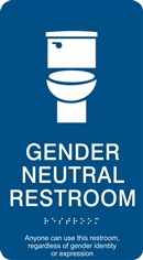 Gender Neutral ADA Braille Restroom Sign
