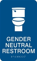 Gender Neutral ADA Braille Restroom Sign