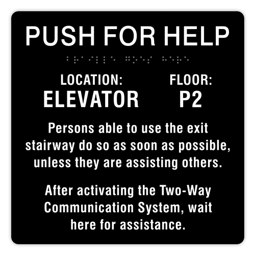 Push For Help Sign