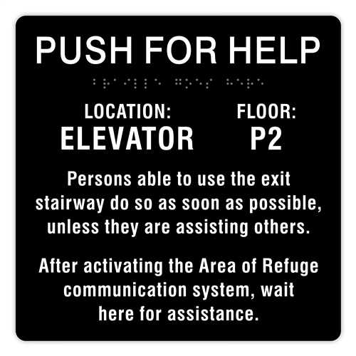 Push For Help Sign