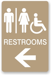 Directional Restroom Sign with Arrow