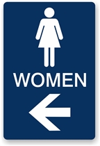 Directional Restroom Sign
