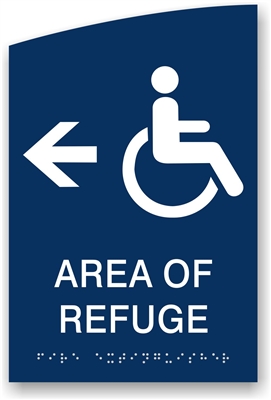 ADA Braille Area of Refuge Directional Sign