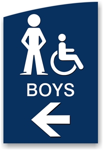 Directional Restroom Sign