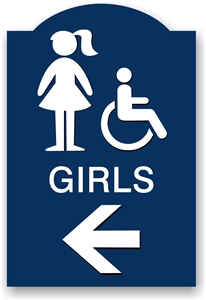 Directional Restroom Sign