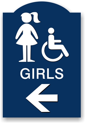 Directional Restroom Sign