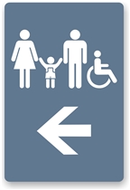 Directional Restroom Sign