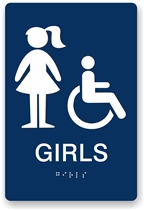 ADA Braille Girl's Restroom Sign