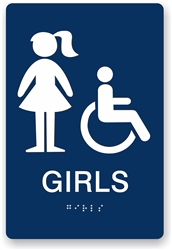 ADA Braille Girl's Restroom Sign