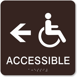 Handicap Accessible Directional Braille Sign