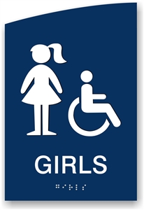 ADA Braille Girl's Restroom Sign
