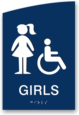 ADA Braille Girl's Restroom Sign
