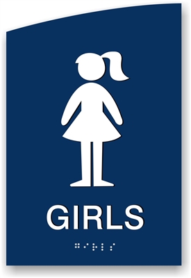 ADA Braille Girl's Restroom Sign
