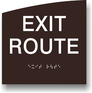EXIT Route Braille Sign