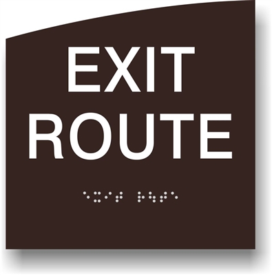 EXIT Route Braille Sign