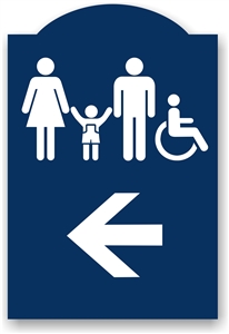 Directional Restroom Sign