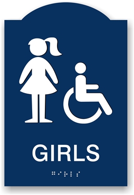 ADA Braille Girl's Restroom Sign