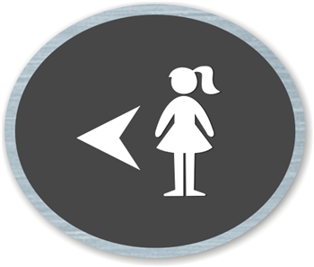 Girl's directional Sign