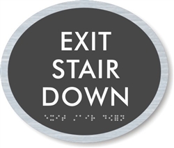Exit Stair Down ADA Braille Sign