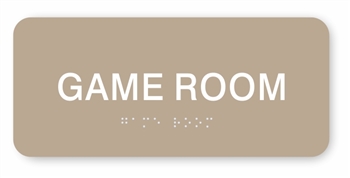 Game Room Braille Sign