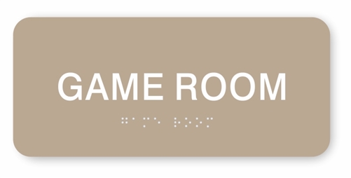 Game Room Braille Sign