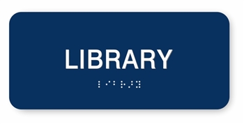 Library Braille Sign