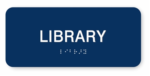 Library Braille Sign