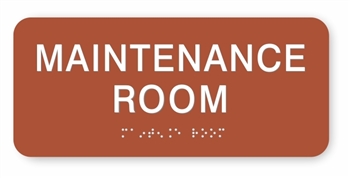 Maintenance Room Braille Sign