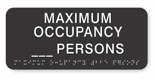 Custom Maximum Occupancy Braille Sign