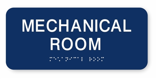 Mechanical Room Braille Sign