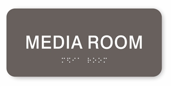 Media Room Braille Sign