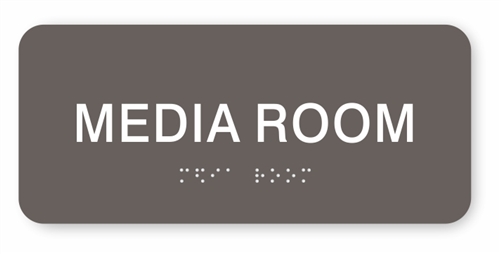 Media Room Braille Sign