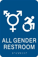 All Gender ADA Braille Restroom Sign