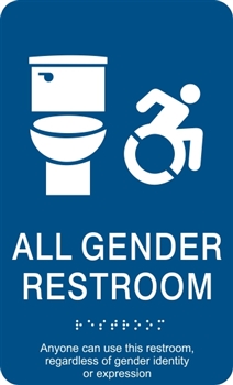 All Gender ADA Braille Restroom Sign