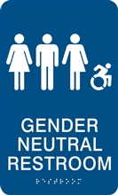 Gender Neutral ADA Braille Restroom Sign