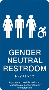 Gender Neutral ADA Braille Restroom Sign