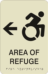 ADA Braille Area of Refuge Directional Sign
