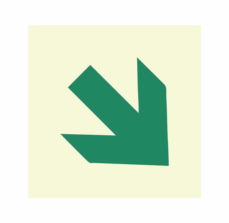 Photoluminescent Diagonal Arrow Sign