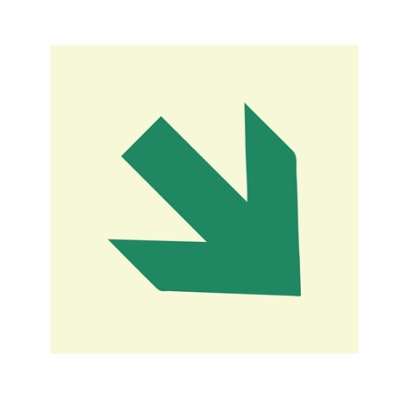 Photoluminescent Diagonal Arrow Sign