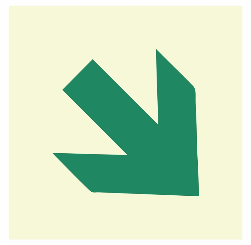 Photoluminescent Diagonal Arrow Sign